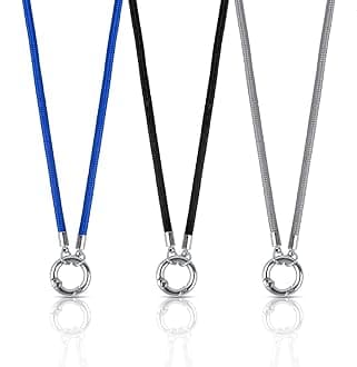 Framendino, 3 Pack Eyeglass Holder Necklace Ring Glasses Holder Strap Chain Stainless Steel Eyeglass Loop Holder Sunglasses Necklace for Women Men, Multicolor, S