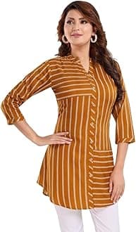 KeshubabaWomen's Polyester Crepe Short Tunic Top | short kurti for jeans for women |kurti tops | short kurti | short kurti for women | short kurti for girls