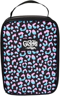 SmiggleLunchbox 'Giggle' Single Compartment Insulated (Black/Pink Leopard Print)