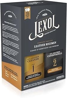 Lexol Leather Care Kit - Cleaner & Conditioner for Car, Furniture, Shoes, Bags & Accessories - 2-Step Regimen, 16.9 oz Bottles Plus 2 Sponges