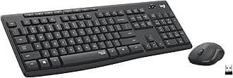 Logitech MK295 Wireless Mouse & Keyboard Combo with SilentTouch Technology, Full Numpad, Advanced Optical Tracking, Lag-Free Wireless, 90% Less Noise - Graphite