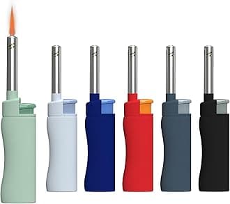 - MK Candle Lighter, Butane Refillable Wind-Resistant Flame, 4-Pack for BBQ, Camping, Outdoor Use (NBR-6PC)