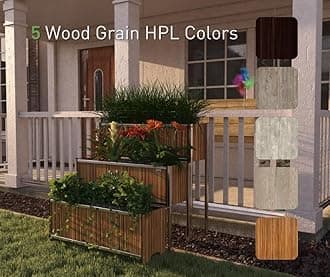 Foreman Raised Garden Bed on Legs – Weather-Resistant Raised Garden Bed (48" x 24" x 30") with Drainage, Ideal Raised Garden Bed for Vegetables & Flowers – 300 lb Capacity, Zebrano Wood Grain