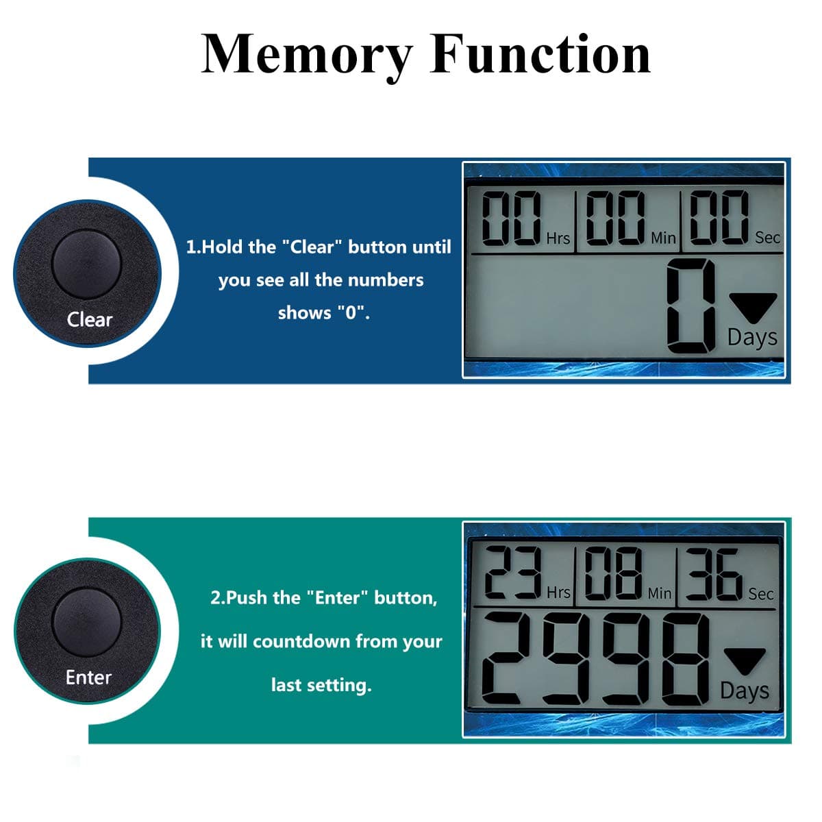 AIMILAR Digital Countdown Days Timer - 9999 Days Count Down Days Timer with Backlight for Retirement Wedding Vacation Christmas New Baby Classroom Lab Kitchen Cooking (Retirement)