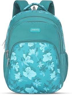 Lavie Sport Cherry Blossom 39L Printed School Backpack with Rain cover for Girls (Teal)