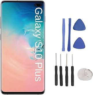 Organic Screen Replacement for S10 Plus, S10 Plus Frame, Digitizer Assembly with Frame Repair Tools for S10 Plus Smartphone