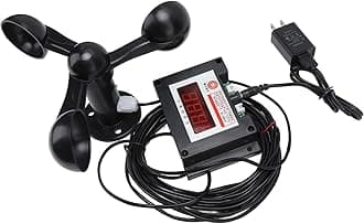 Tower Crane Smart Anemometer, ABS Housing Intelligent US Plug 100‑240V Tower Crane Wind Speed Meter for DIY