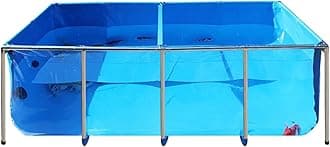 - PVC KOI Aquarium Tank, Temporary Fish Tank with Clear Viewing Panel, KOI/Goldfish Pond with 304SS Frame & Drain Valve(70.9" L*39.4" W*31.5" H, About 345Gal Water Capacity)