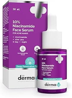 10% Niacinamide Face Serum with Zinc PCA, Deep Penetration Formula For Acne Marks, Dark Spots & Acne-Prone Skin, Controls Excess Oil, Minimizes Pores, Glowing & Evens Skin Tone, 30ml