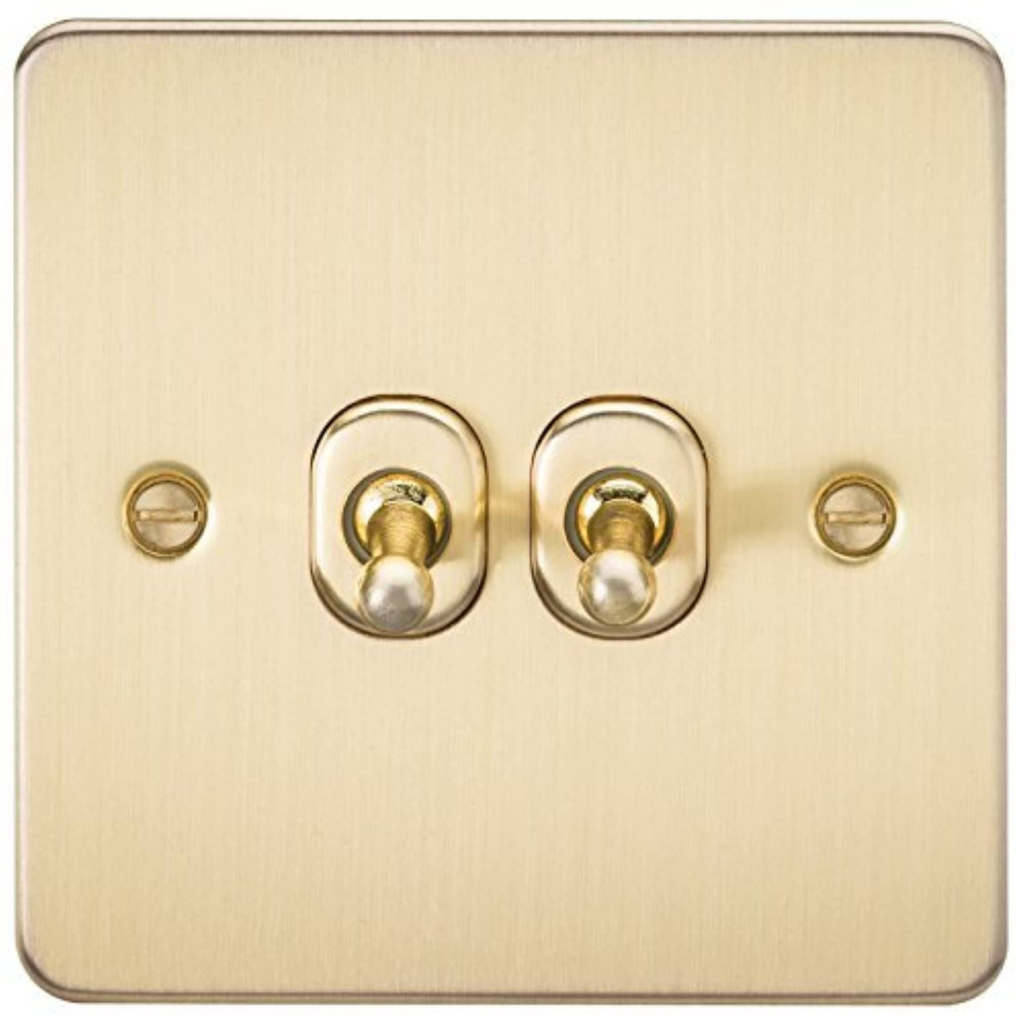 Knightsbridge10AX 2G 2-Way Toggle Switch - Brushed Brass