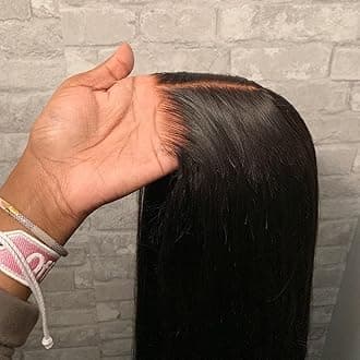 Human Hair Wig Glueless Real Hair Wigs for Women Human Hair, Wear and Go Bone Straight Wigs for Black Women 180% Density Brazilian 4x4 Pre Cut Lace Front Wig Upgraded Inner Cap 18 Inch.