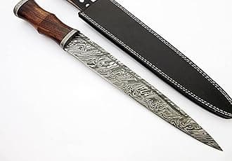 REG-2197 - Custom Handmade Damascus Steel 17 Inches Dirk Blade Knife - Perfect Grip Rose Wood Handle