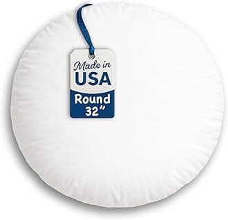 Foamily Round Throw Pillows 32" Premium Pillow Inserts for Couch or Bed Decorative Bedding - Made in USA @ M&A STYLES LTD