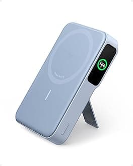 Anker MagGo Power Bank, Qi2 Certified 15W Ultra-Fast MagSafe-Compatible Portable Charger, 10,000mAh Battery Pack with Smart Display and Foldable Stand, For iPhone 15/14/13/12 Only(USB-C Cable Include)