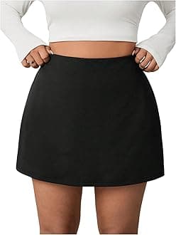 MakeMeChic Women's Mini Skirt with Shorts Aline Micro Skort Y2K Short Skirt Plus Black Large Plus