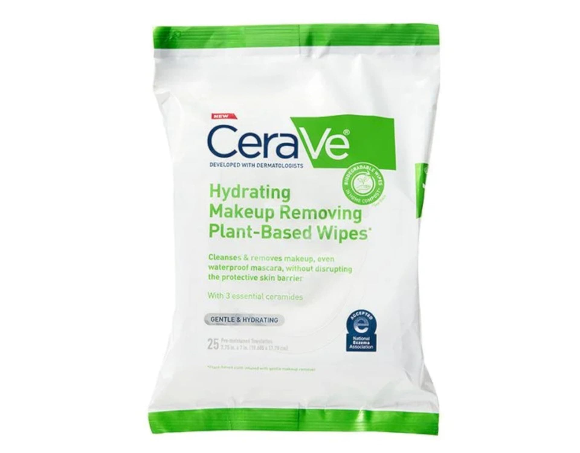 CeraVe Face & Eye Makeup Remover Wipes | 25 Count | Gently Removes Dirt, Oil, Waterproof Makeup | Fragrance Free & Non-Irritating