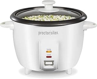 Proctor Silex 5-Cups uncooked resulting in 10-Cups Cooked Rice Cooker, White (37533NR)