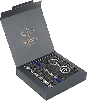 Parker Gift Set| Vector Camouflage Roller Ball Pen Gift Set | Pen with 1 Ink Cartridge & Keychain | Ink Color Blue | Premium set crafted for Gifting