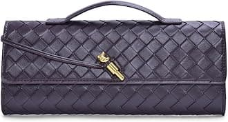 Trendy Woven Evening Clutch Purses for Women Evening Bags Handbags PU Leather Purse with Removable Shoulder Strap Bag