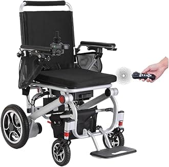 Rubicon DX07 All Terrain Foldable Electric Wheelchairs for Adults - Powerful 500W Motor - 12 mi Cruise Range - Detachable Airline Friendly Battery Supports up to 265 lbs (Model14)
