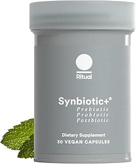 Ritual Synbiotic - Complete 3-in-1 Probiotic, Prebiotic, Postbiotic** - for Women and Men - to Support Gut, Digestive Health, Regularity, Bloating** - Vegan - One Daily Capsule - Mint - 30 Servings