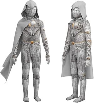 Maturead Kids Knight Costume 2025 Halloween Party Cosplay Outfits Jumpsuit Hooded Cloak for Boys