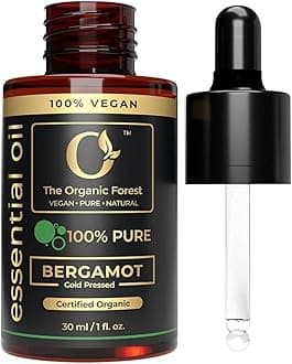 Plant Based Bergamot Oil – Organic & Pure Skin Care, Stress Relief & Aromatherapy – Cold Pressed Bergamot Massage Oil | Calming, Uplifting Scent