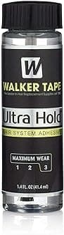 Walker Tape Co. Ultra Hold Hair System Adhesive 1.4 fl oz Brush-On Long-Lasting Waterproof Wig Glue Clear-Drying Lace Wig Adhesive for Sensitive Skin Maximum Wear 4+ Weeks