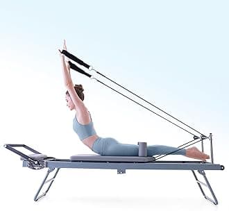 Pilates Reformer Machine Foldable, Reformer Pilates Equipment for Gym Workout and Home Use, Suitable for Intermediate and Beginners Users