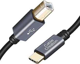 USB-C to USB 2.0 B, CableCreation 10ft Type C Printer & Scanner Cable, Compatible for Macbook Pro, , Canon, Brother, Samsung Printers etc, 3M/Black PVC with Aluminum Shell