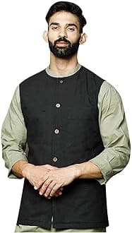 Elina fashion Men's Cotton Indian Nehru Jacket || Designer Bandhgala Jodhpuri Sleeve Less Waistcoat ONLY