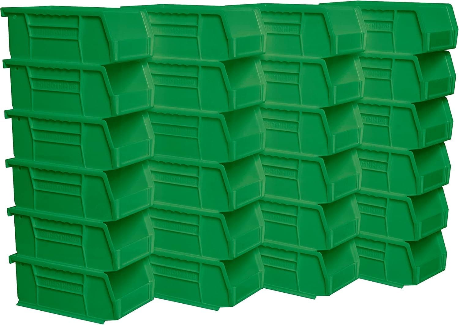 30220 AkroBins Plastic Storage Bins, Space-Saving Stackable Bins for Garage, Pantry, Craft Organization, 7" x 4" x 3", Green, 24-Pack