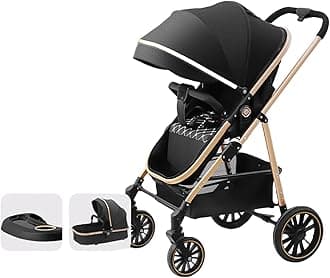 Sponsored Ad – 2-in-1 Baby Stroller – Convertible Bassinet Pushchair for Infants and Newborns 0-36 Months – Premium Standard Stroller with Enhanced Safety and Comfort (Black)