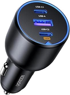 UGREEN 130W USB C Car Charger, Type C Car Charger Adapter Compatible with iPhone 17 17 Air 17 Pro 17 Pro Max 16 16 Plus 16 Pro 16 Pro Max 15 14 13 12, Galaxy S24 S23 Ultra, iPad, MacBook, and More