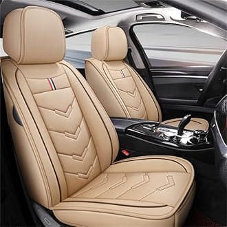 IBCEL Car Seat Covers 5 Seat Leather Fits for BMW X3 2015-2019 Vehicle Seat Cover Full Set Cushion Front Rear Seat Protectors (Beige)