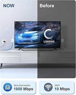 ZEXMTE 1000Mbps Ethernet Adapter for Chromecast with Google TV, USB C to RJ45 Gigabit Ethernet Adapter Compatible with Chromecast with Google TV HD/4K, Laptop, Tablet, 2 Pack