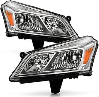 For 2013 2014 2015 2016 2017 Chevy Traverse Chrome Housing Factory OE Style Headlights Headlamps Set Left+Right