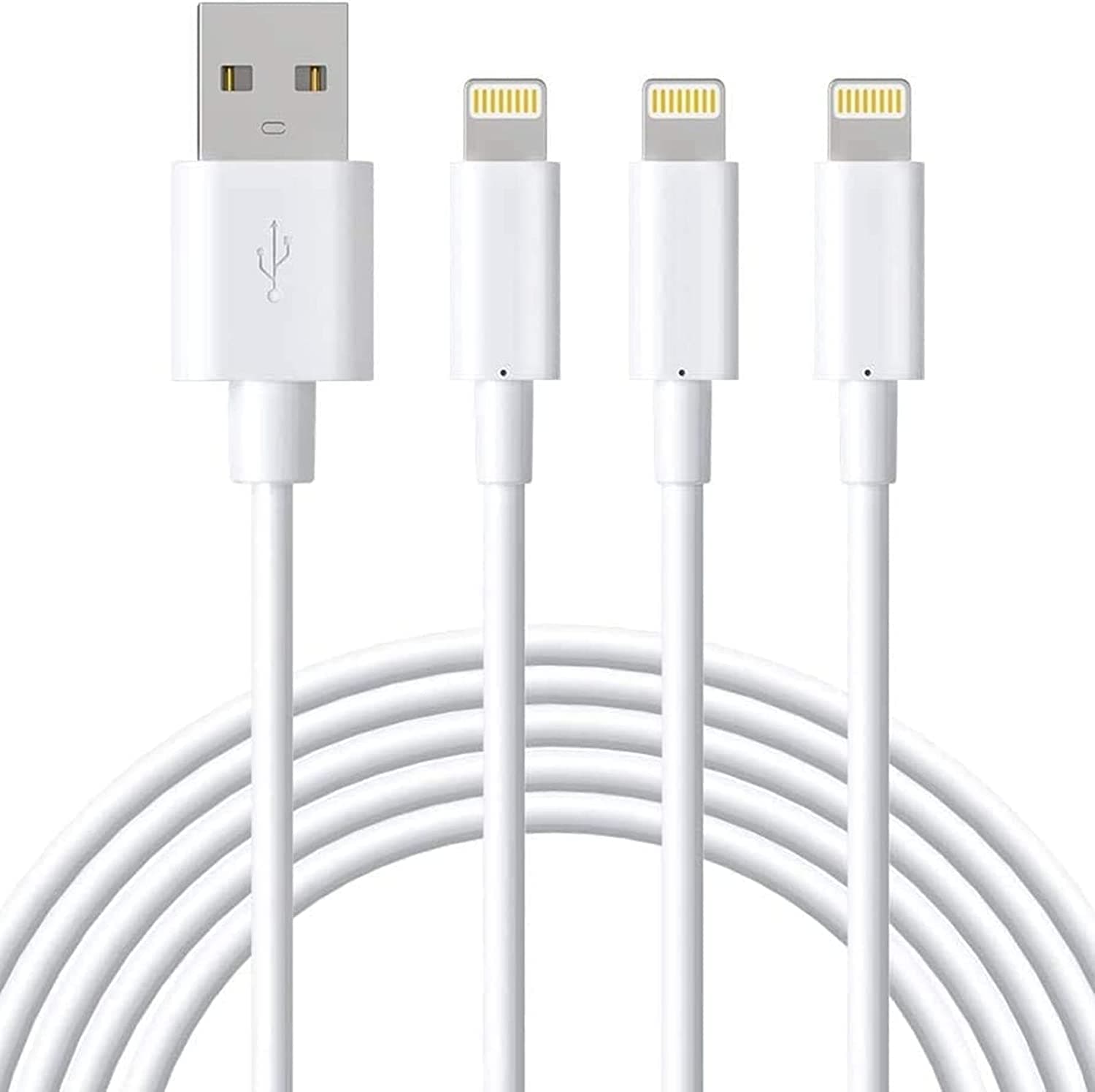 Lightning Cable MFi Certified, 3Pack 6FT iPhone Charging Cable, USB A to Lightning Charger Cable for iPhone 14 Plus 13 Pro Max 12 11 Pro Max Xs Max X 8Plus 7Plus 6S iPad mini 6 iPod White