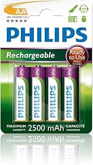 AA Batteries - HR03 Rechargeable Batteries - NiMH 1.2V - 500 Recharges - 2500mAh