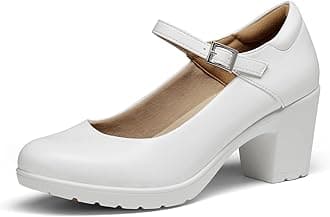 DREAM PAIRS Women's Chunky Low Block Heels Mary Jane Closed Toe Work Pumps Comfortable Round Toe Dress Wedding Shoes EDENIA