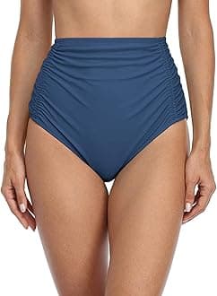 Women Medium Waisted Swim Briefs Solid Bikini Bottoms Swimwear Bottom