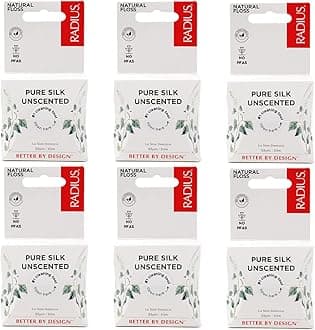 Dental Floss, Natural Floss, Unscented Silk, 33 Yards, Compostable & Non-Toxic Oral Care Designed to Help Fight Plaque, Pack of 6