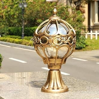 Garden Post Lights Outdoor Lighting Floor Lamp E27 230V IP55 Aluminum Post Street Lamp(Gold Color