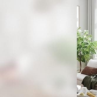 HIDBEA Frosted Window Privacy Film Heat Control UV Blocking, Static Cling Non-Adhesive Reusable Door coverings for Bathroom Home Office (Frosted 41.3 Inch x 19.6 Feet)