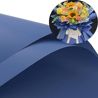 XICHEN 20 Sheets/Korean style waterproof Colors Flower Wrapping Paper,Florist Bouquet Paper,DIY Crafts,gift wrapping paper ouya paper58 x 58cm/22.8x 22.8 inch (Blue)