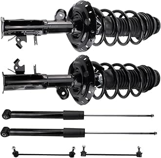Front and Rear Suspension Kit Complete Strut & Coil Spring Assembly Shock Absorber Sway Bar Stabilizer Link Compatible with 2015-2020 Honda FIT