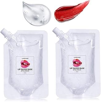 Bestland 2Pack Diy Homemade Moisturizing Lip Gloss Base, Makeup Primer Basic Lipstick Material, Natural Non-Stick Clear Base Making Supplies, 100Ml (Transparent)