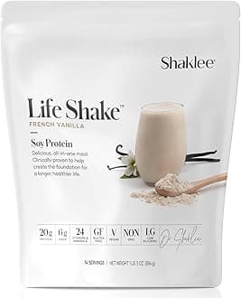 Shaklee Life Shake™ Soy Protein French Vanilla - Complete Meal Replacement with 20g Protein, 6g Fiber, 24 Vitamins & Minerals - Supports Satiety & Healthy Weight - Non-GMO - 14 Servings