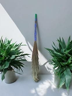 No Dust Floor Broom, Phool Jhadu for Floor Cleaning, Heavy Duty Natural Fiber Grass Broom
