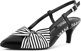 GreatonuWomen Shoes Comfortable Kitten Heels Slingback Dress Pumps